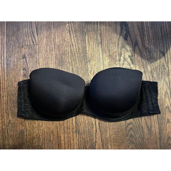 Torrid 46c strapless pushup black lace bra - Picture 1 of 3